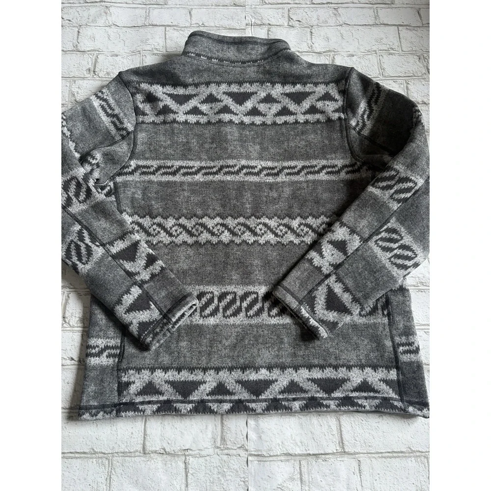 The North Face Mens Gordon Lyons AOP Aztec Fleece Pullover Grey Black XL